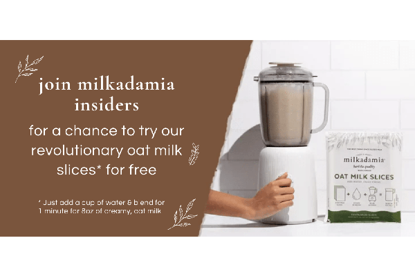Free Milkadamia Oat Milk Slices