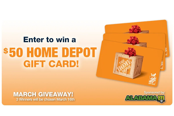 Win 1 of 3 Home Depot Gift Card