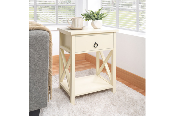 Free Eily Wooden Floor Shelf End Table